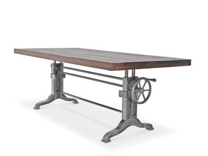Frederick Adjustable Height Dining Table Desk - Cast Iron - Rustic Mahogany - Rustic Deco