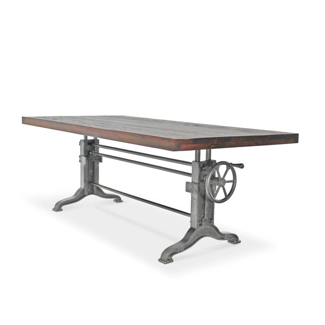 Frederick Adjustable Height Dining Table Desk - Cast Iron - Rustic Mahogany - Rustic Deco