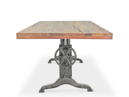 Frederick Adjustable Height Dining Table Desk - Cast Iron - Rustic Natural - Rustic Deco