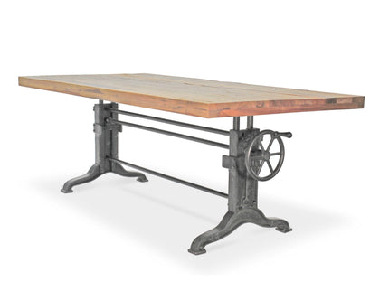 Frederick Adjustable Height Dining Table Desk - Cast Iron - Rustic Natural - Rustic Deco