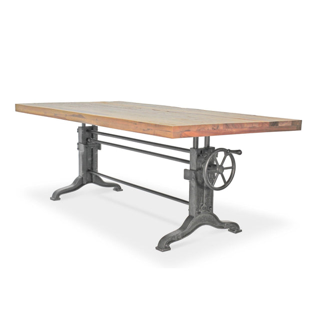 Frederick Adjustable Height Dining Table Desk - Cast Iron - Rustic Natural - Rustic Deco