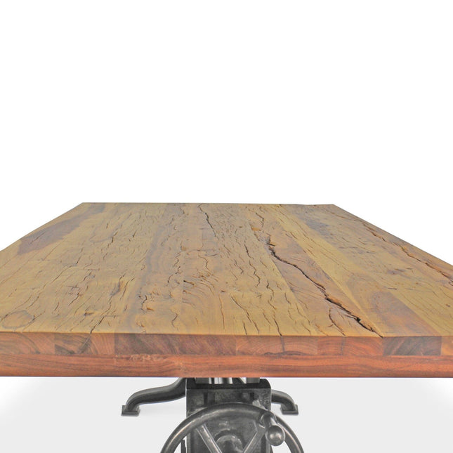 Frederick Adjustable Height Dining Table Desk - Cast Iron - Rustic Natural - Rustic Deco