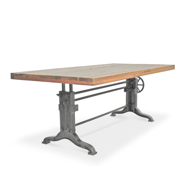 Frederick Adjustable Height Dining Table Desk - Cast Iron - Rustic Natural - Rustic Deco