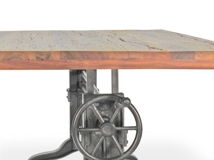 Frederick Adjustable Height Dining Table Desk - Cast Iron - Rustic Natural - Rustic Deco