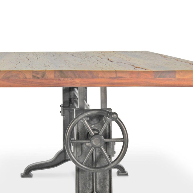 Frederick Adjustable Height Dining Table Desk - Cast Iron - Rustic Natural - Rustic Deco