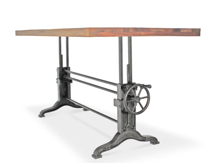 Frederick Adjustable Height Dining Table Desk - Cast Iron - Rustic Natural - Rustic Deco