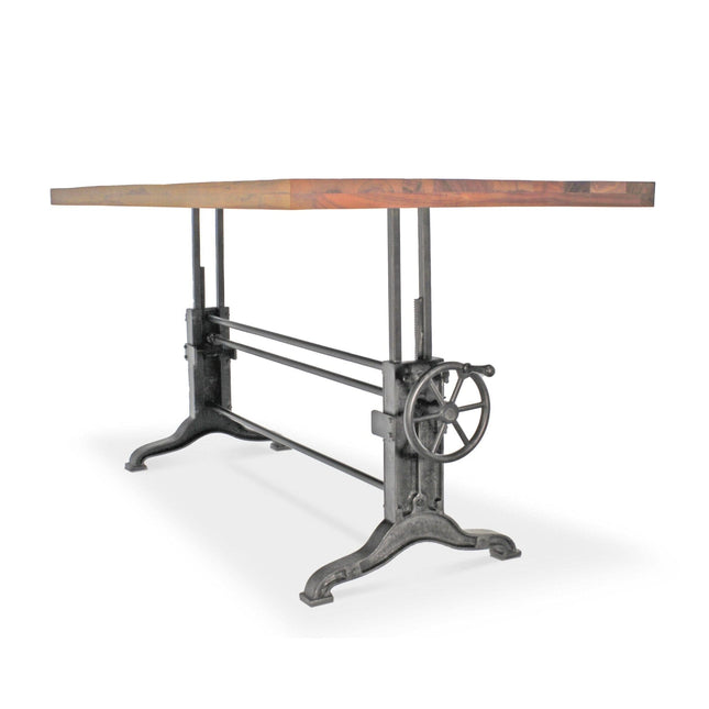 Frederick Adjustable Height Dining Table Desk - Cast Iron - Rustic Natural - Rustic Deco