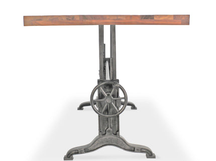 Frederick Adjustable Height Dining Table Desk - Cast Iron - Rustic Natural - Rustic Deco