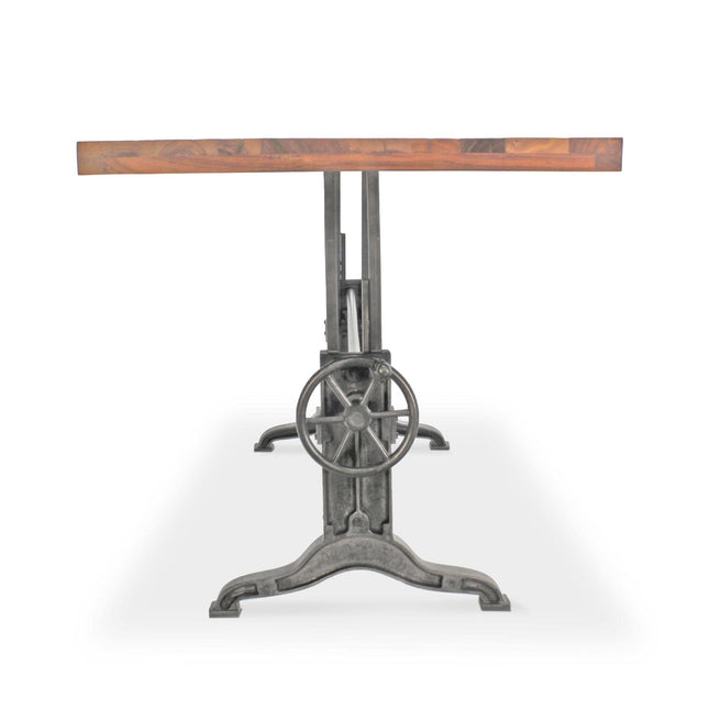 Frederick Adjustable Height Dining Table Desk - Cast Iron - Rustic Natural - Rustic Deco