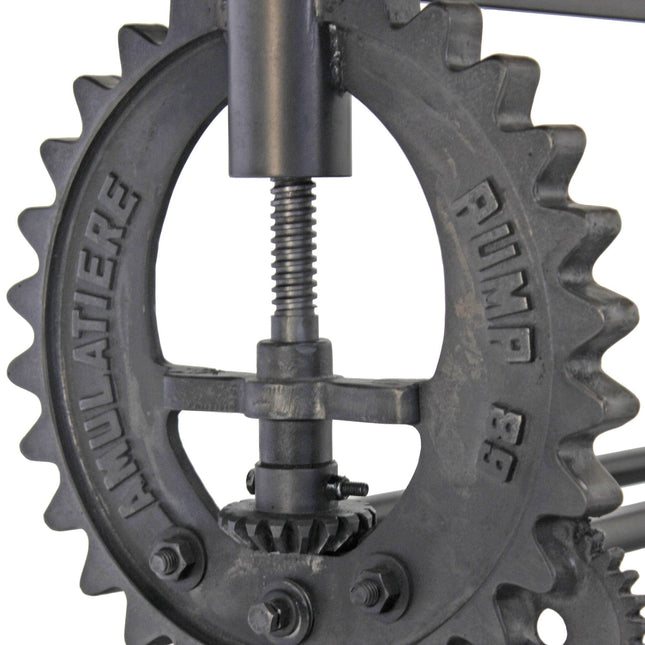 French Industrial Writing Table Drafting Desk - Sit Stand Adjustable - Tilt Top - Rustic Deco