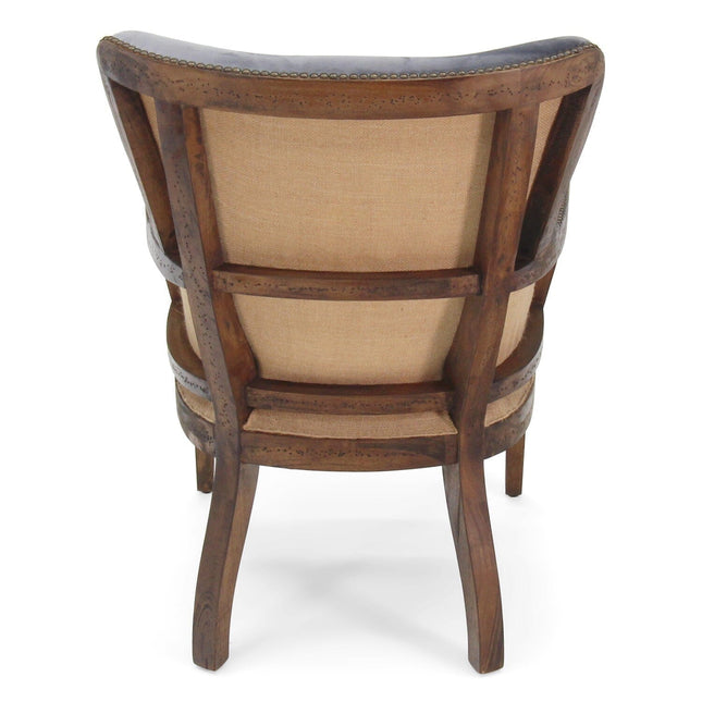 Grey Velvet Dining Chair - Deconstructed Back Exposed Frame Armchair - Rustic Deco