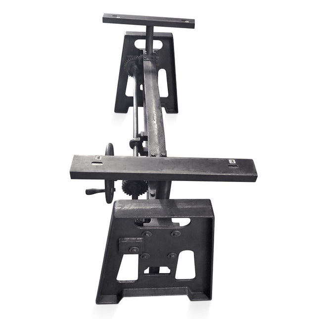 Industrial Cast Iron Crank Base - Dining Table - Adjustable Height Desk - DIY - Rustic Deco
