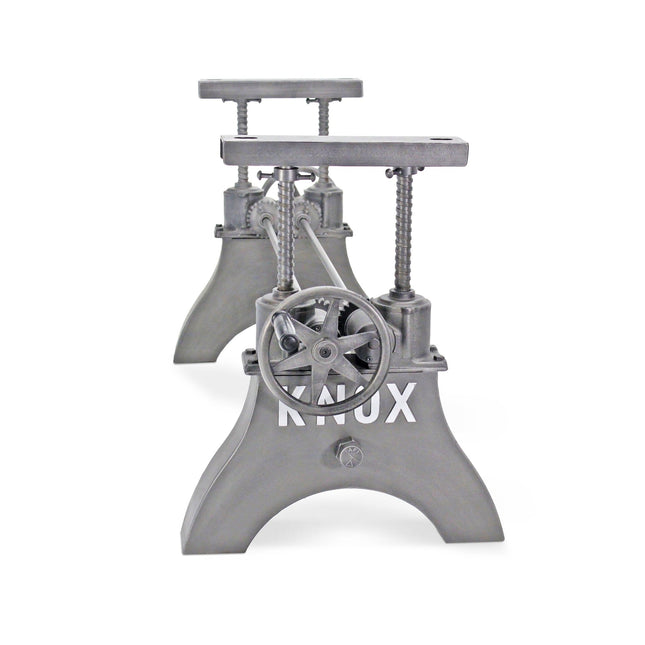 KNOX Adjustable Height Cast Iron Crank Base - Coffee to Dining Table - DIY - Rustic Deco