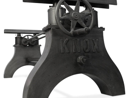 KNOX Adjustable Height Cast Iron Crank Base - Coffee to Dining Table - DIY - Rustic Deco