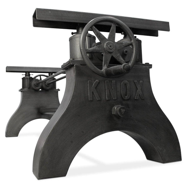 KNOX Adjustable Height Cast Iron Crank Base - Coffee to Dining Table - DIY - Rustic Deco