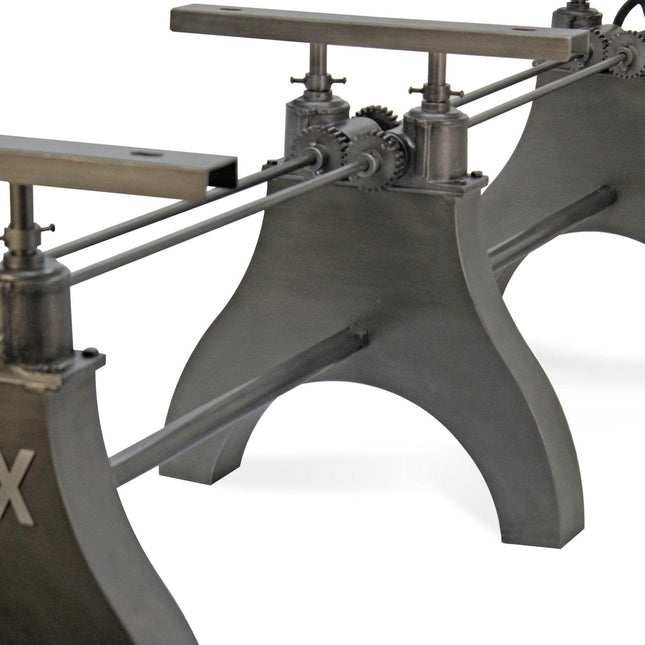 Knox Adjustable Height Conference Table Base Legs - Black Cast Iron - DIY - Rustic Deco