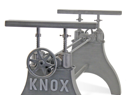 KNOX Adjustable Height Industrial Crank Dining Table Base Desk - Cast Iron - DIY - Rustic Deco