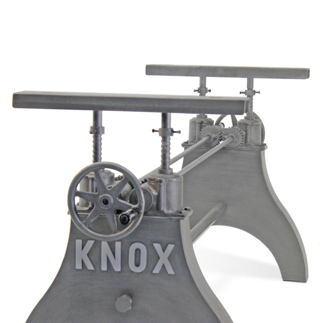 KNOX Adjustable Height Industrial Crank Dining Table Base Desk - Cast Iron - DIY - Rustic Deco