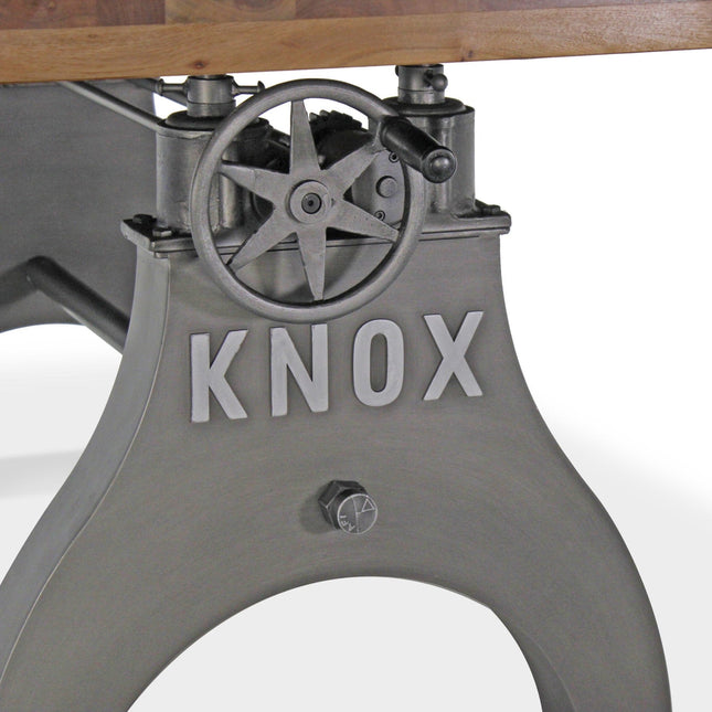 KNOX Adjustable Writing Table Desk - Embossed Cast Iron Base - Natural - Rustic Deco