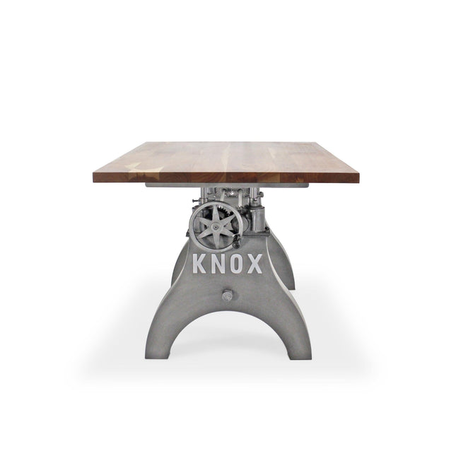 KNOX Adjustable Writing Table Desk - Embossed Cast Iron Base - Natural - Rustic Deco