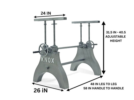 KNOX Industrial Writing Table Desk Base - Cast Iron Adjustable Height - DIY - Rustic Deco