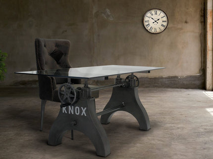KNOX Industrial Writing Table Desk Base - Cast Iron Adjustable Height - DIY - Rustic Deco