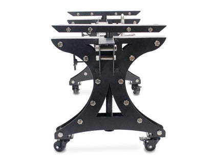 Longeron Dining Table Desk Base - Adjustable Height - Nickel - Casters - DIY - Rustic Deco