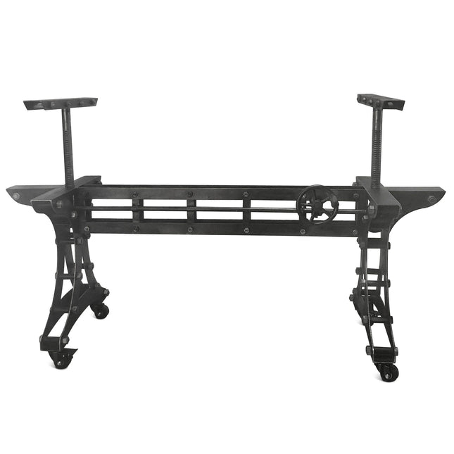 Longeron Industrial Adjustable Dining Table Base - Steel - Casters - DIY - Rustic Deco