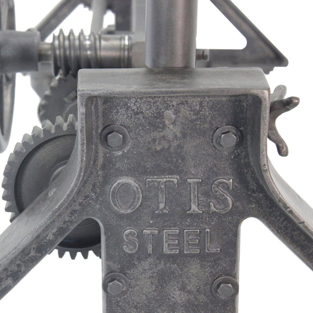 Otis Steel Dining Table Base - Adjustable Height - Iron Crank - Casters - DIY - Rustic Deco
