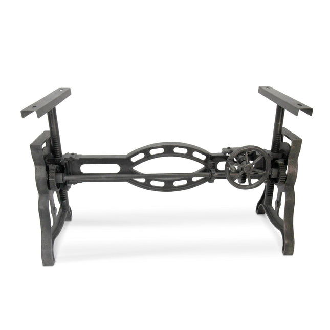 Shoemaker Dining Table Cast Iron Adjustable Crank Base - DIY - Rustic Deco