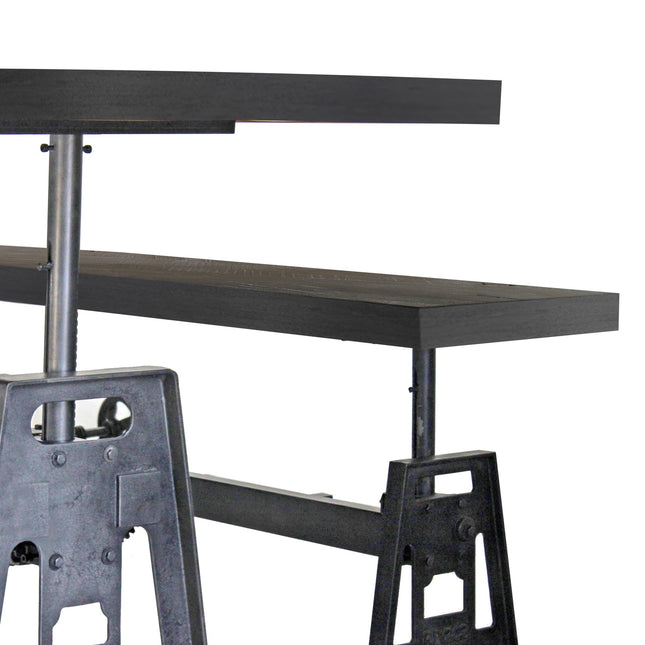 Venue Industrial Dining Table Set - Matching Bench - Wooden Benchtop - Rustic Deco