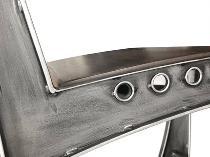 Zing Industrial Dining Chair - Rugged Steel Frame - Hardwood Seat - Pair - Rustic Deco