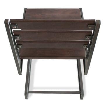 Zing Industrial Dining Chair - Rugged Steel Frame - Hardwood Seat - Pair - Rustic Deco