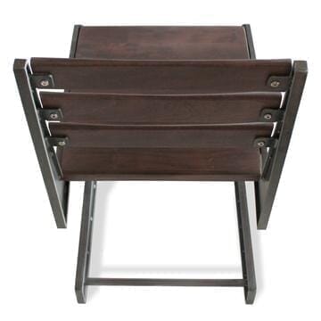 Zing Industrial Dining Chair - Rugged Steel Frame - Hardwood Seat - Pair - Rustic Deco