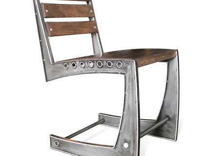 Zing Industrial Dining Chair - Rugged Steel Frame - Hardwood Seat - Pair - Rustic Deco