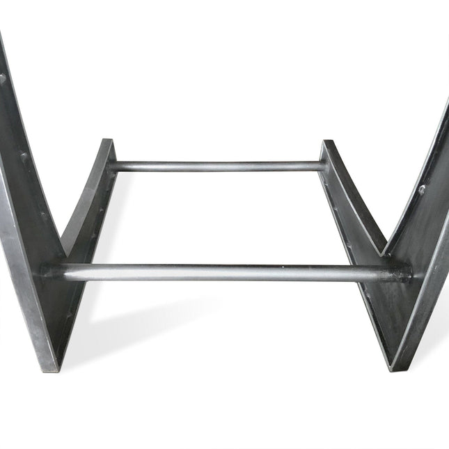 Zing Industrial Dining Chair - Rugged Steel Frame - Hardwood Seat - Pair - Rustic Deco